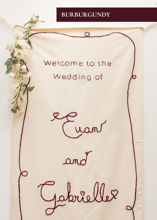 Custom Embroidered Wedding Banner