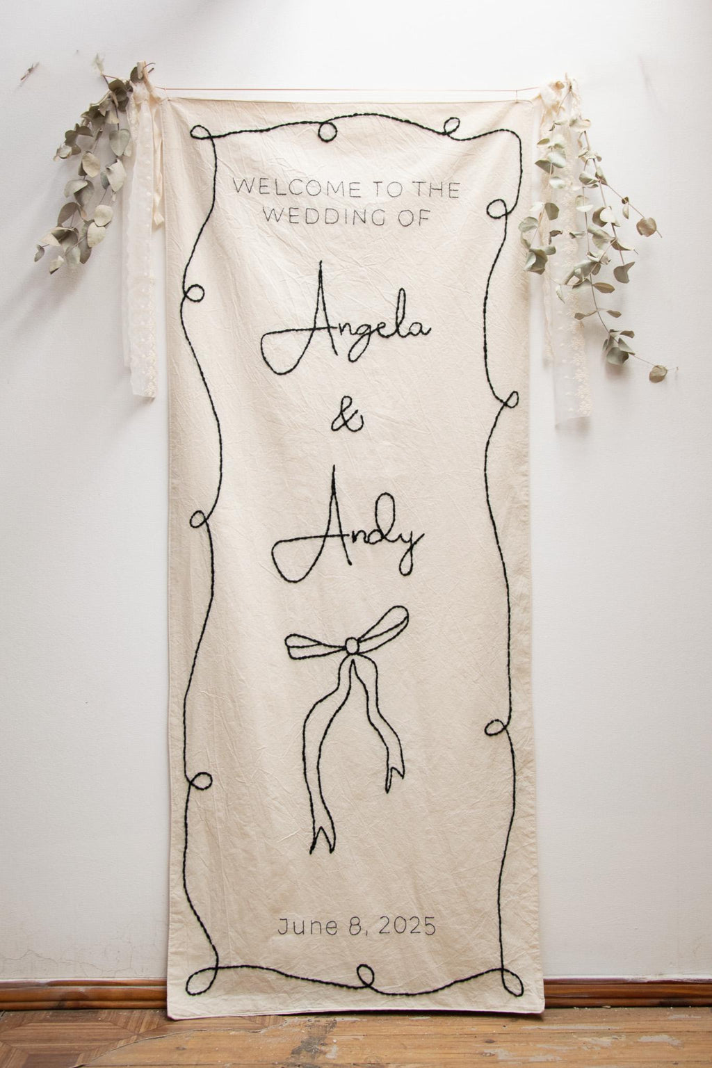 Custom Embroidered Wedding Banner