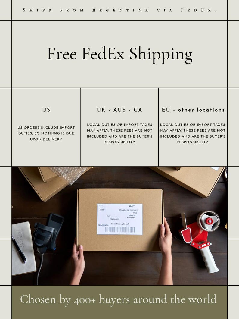 Free FedEx shipping - chosen by 400+ buyers around the world