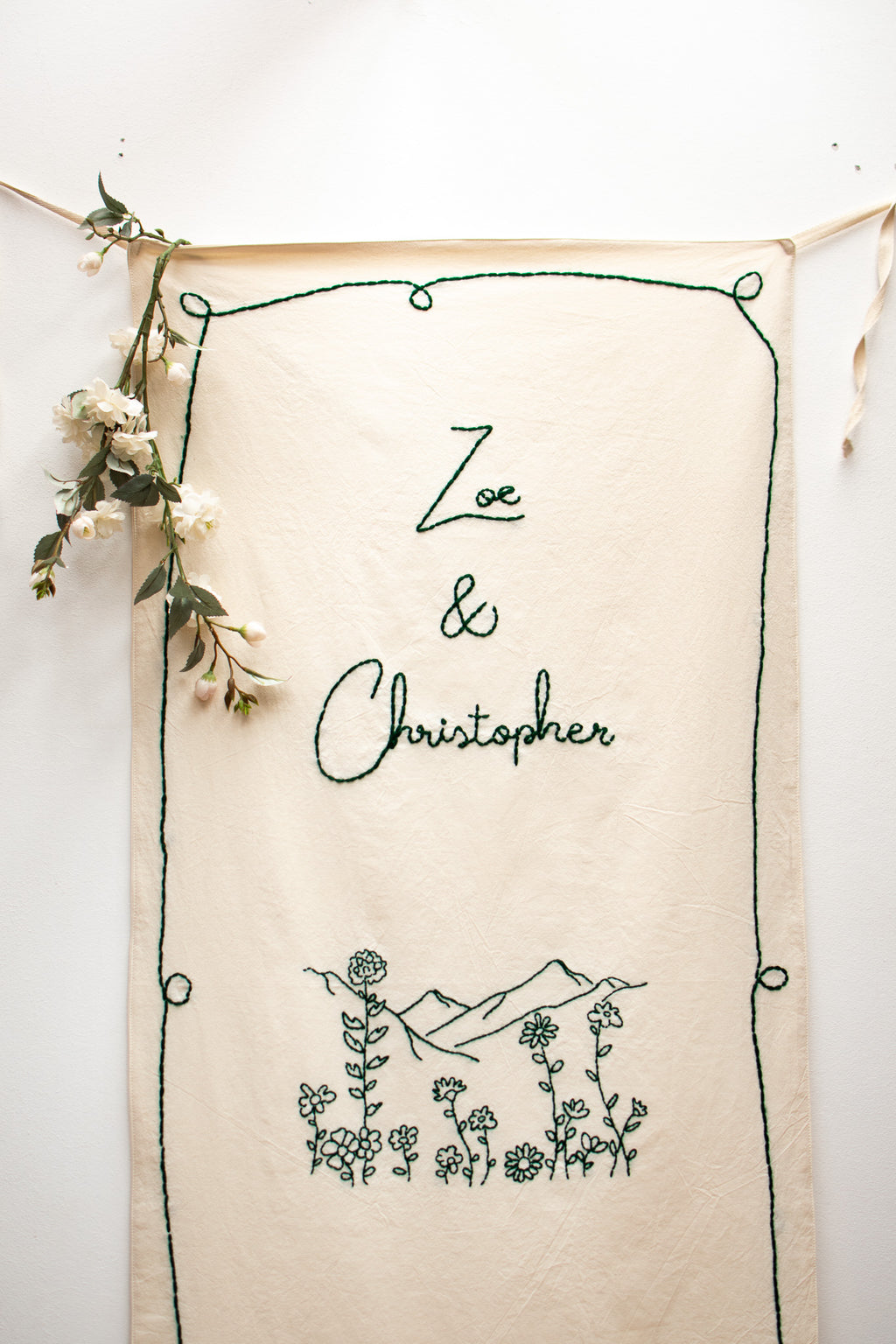 Custom Embroidered Wedding Banner