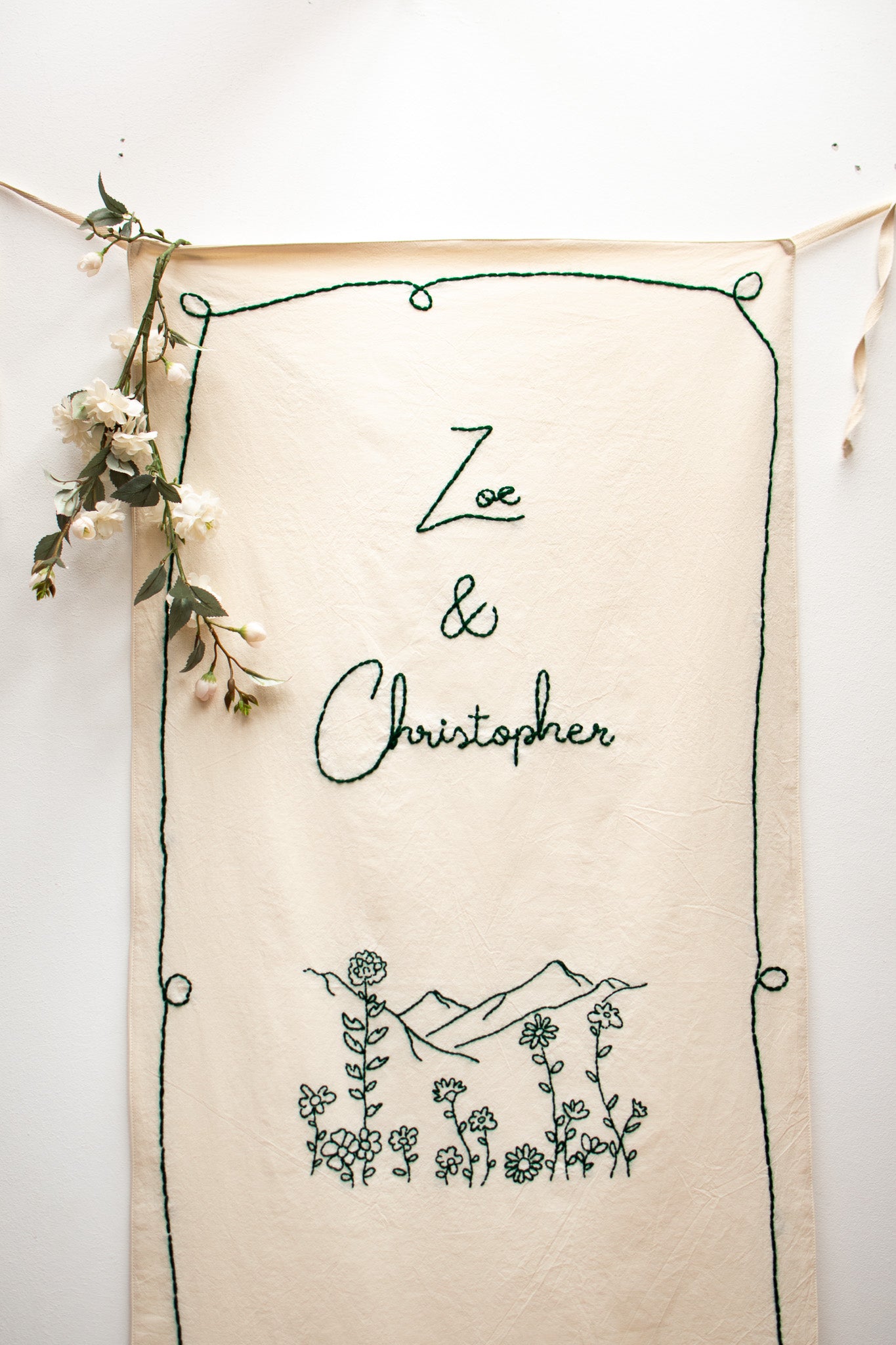 Custom Embroidered Wedding Banner
